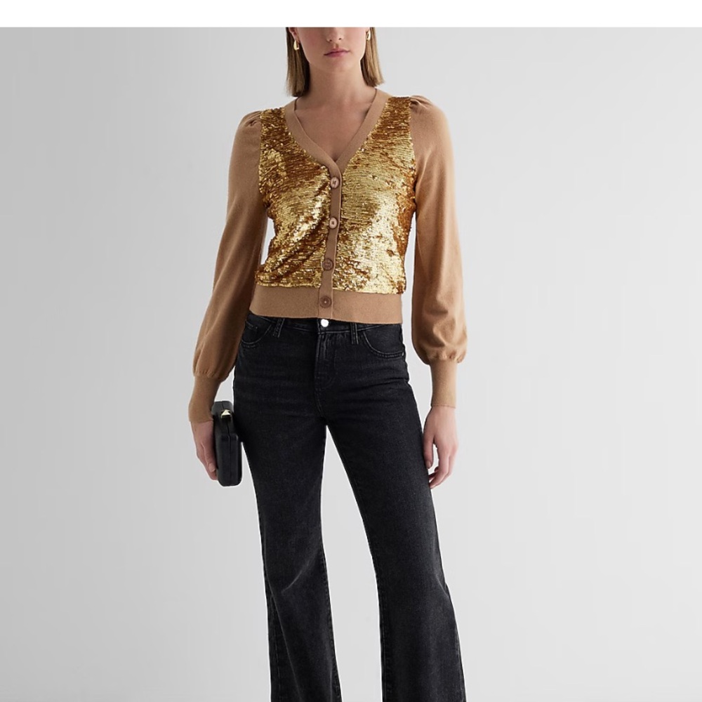 Brand new Express Sequin Button Front Cardigan